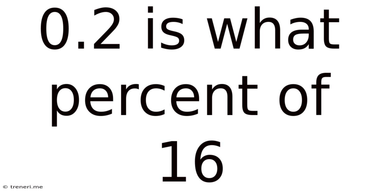 0.2 Is What Percent Of 16