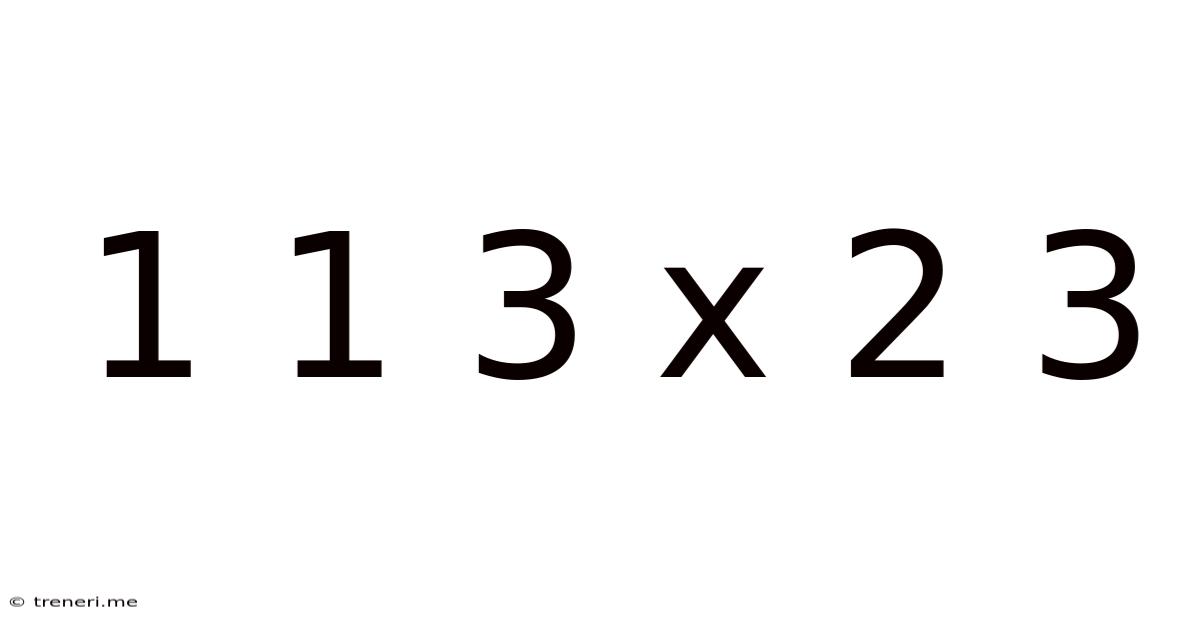 1 1 3 X 2 3
