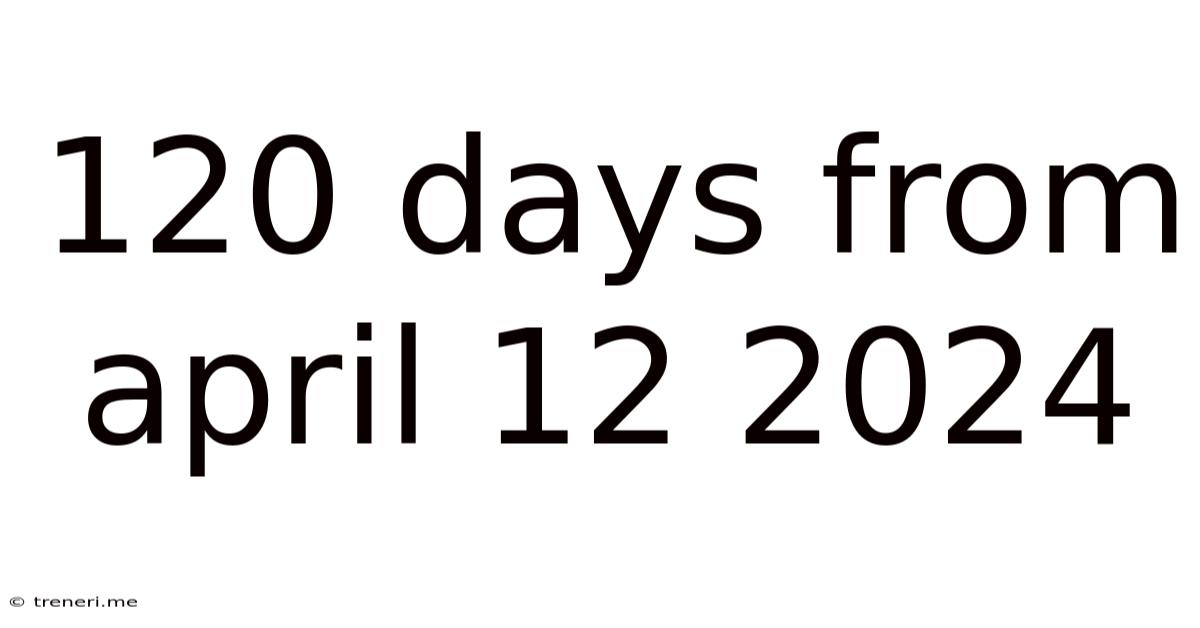 120 Days From April 12 2024