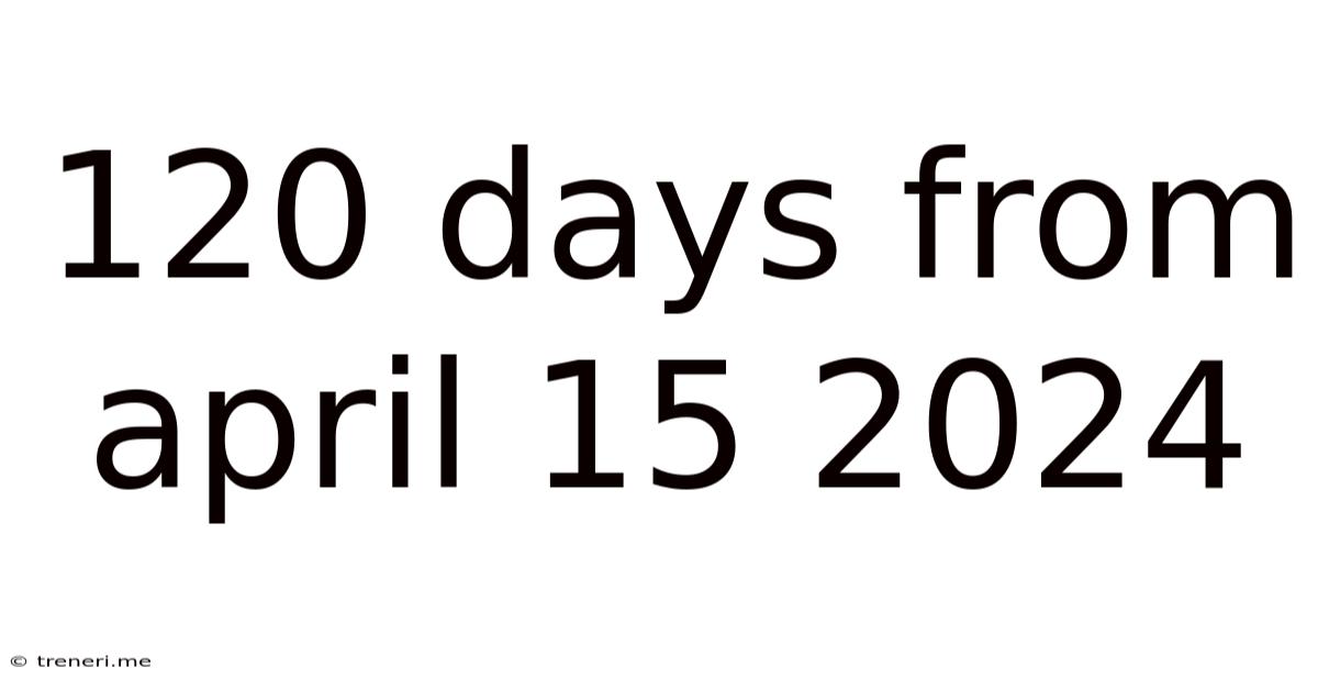 120 Days From April 15 2024