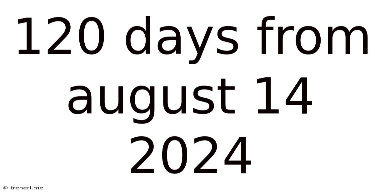 120 Days From August 14 2024