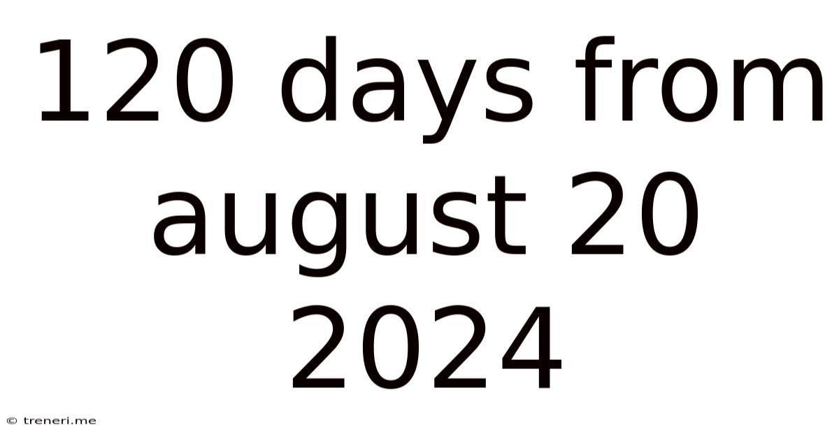 120 Days From August 20 2024