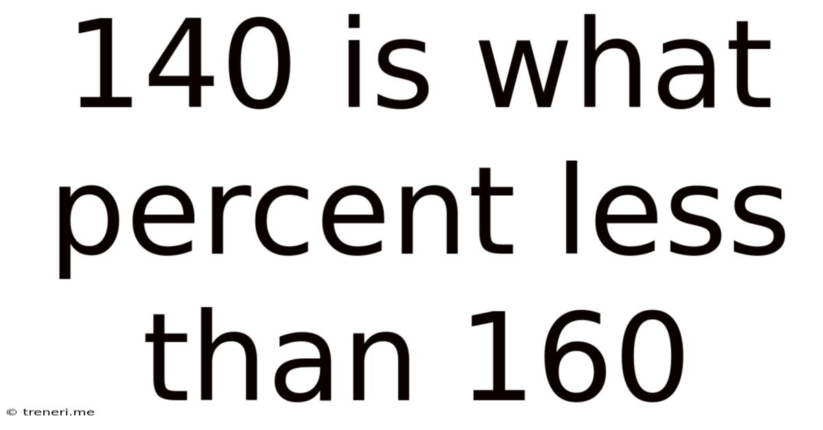 140 Is What Percent Less Than 160