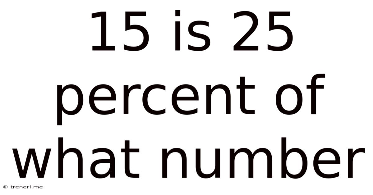 15 Is 25 Percent Of What Number
