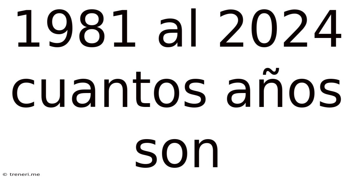 1981 Al 2024 Cuantos Años Son