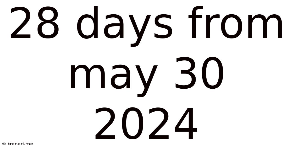 28 Days From May 30 2024