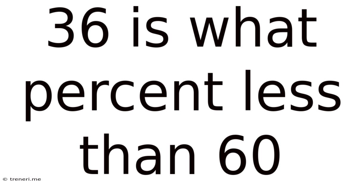 36 Is What Percent Less Than 60