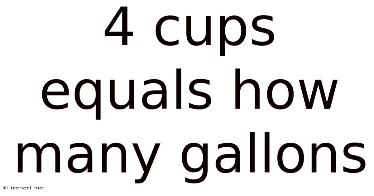 4 Cups Equals How Many Gallons