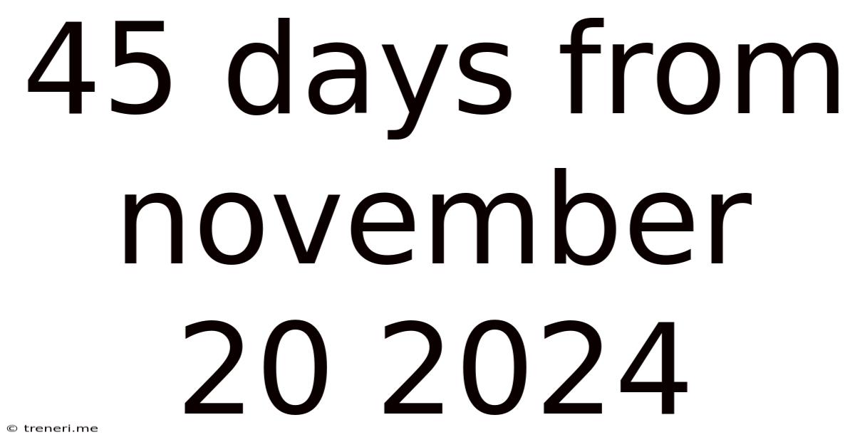 45 Days From November 20 2024