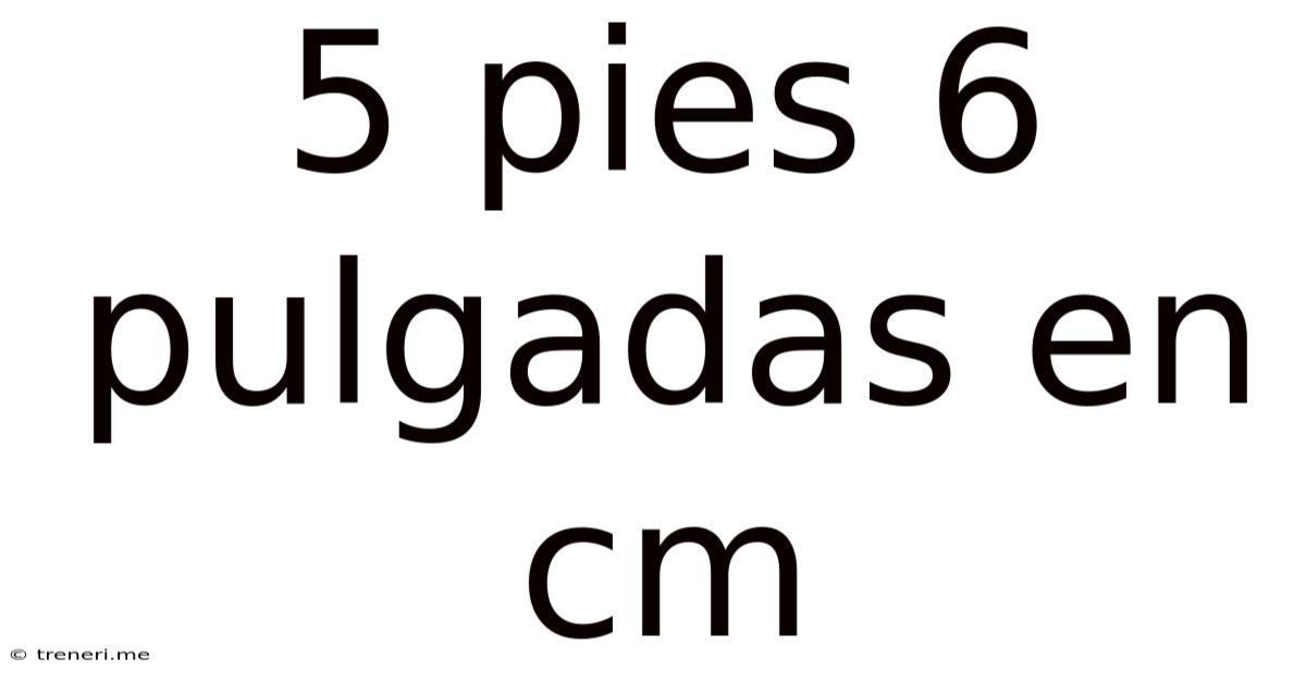 5 Pies 6 Pulgadas En Cm