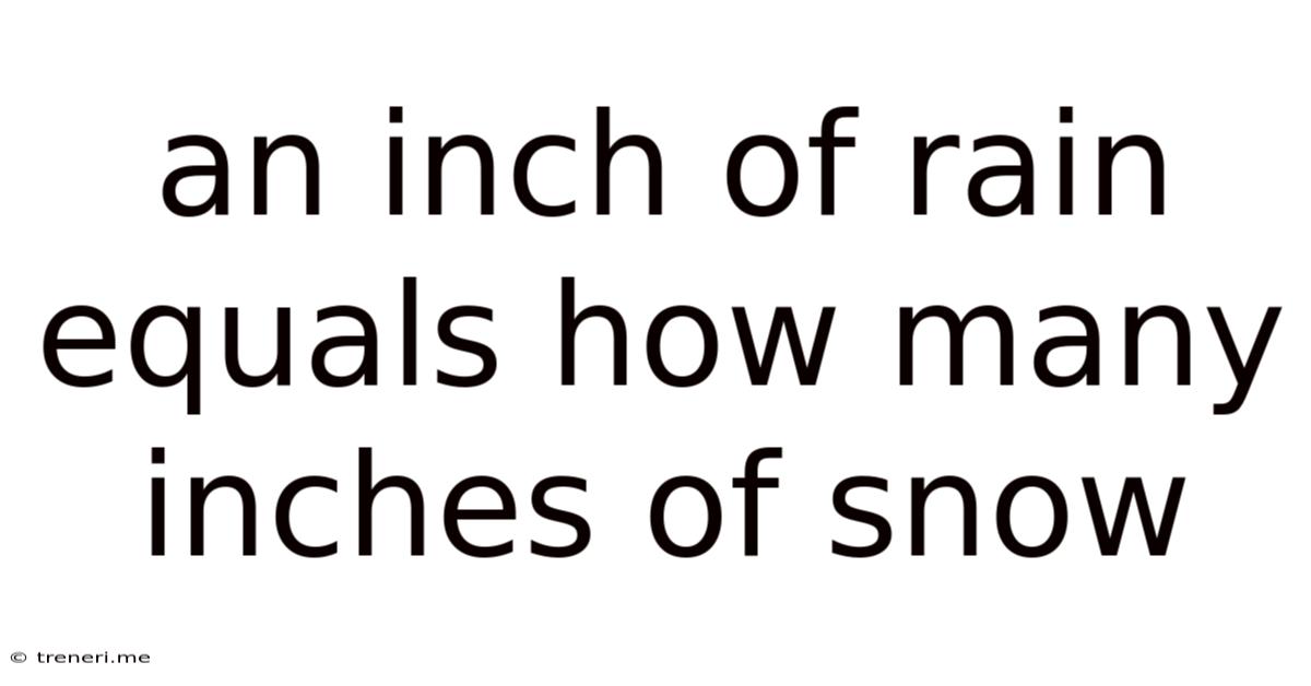 An Inch Of Rain Equals How Many Inches Of Snow