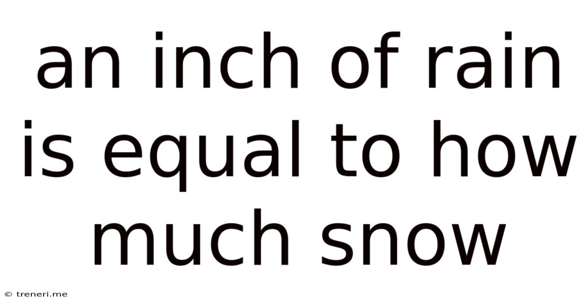 An Inch Of Rain Is Equal To How Much Snow