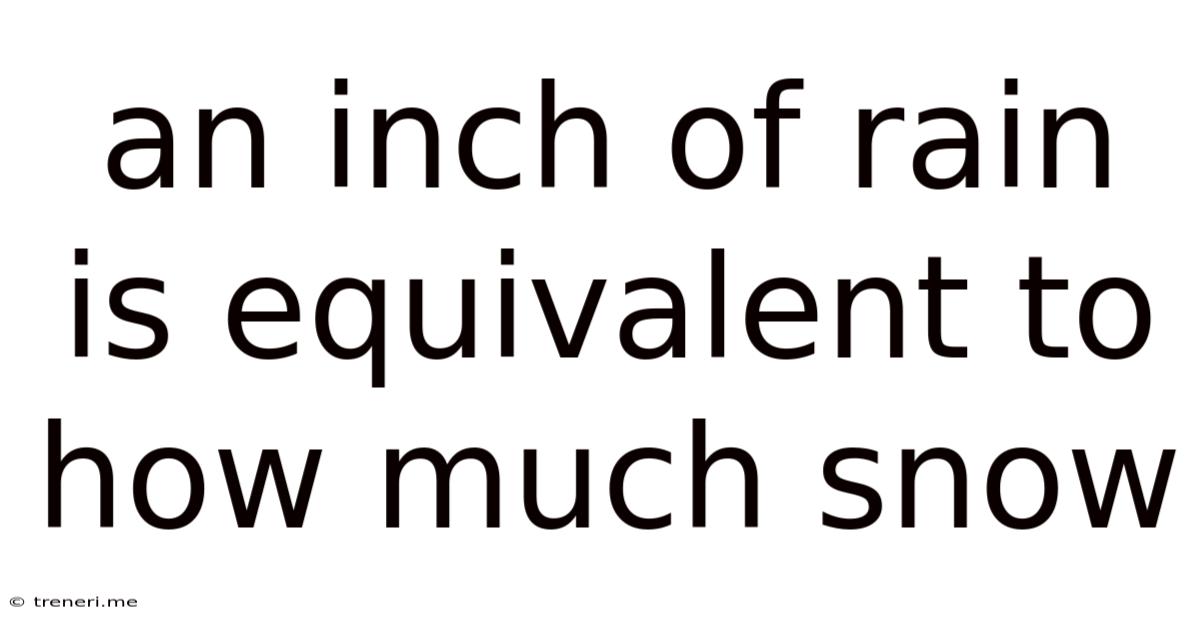 An Inch Of Rain Is Equivalent To How Much Snow