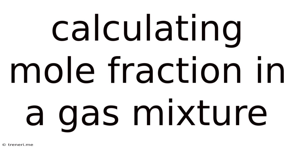 Calculating Mole Fraction In A Gas Mixture