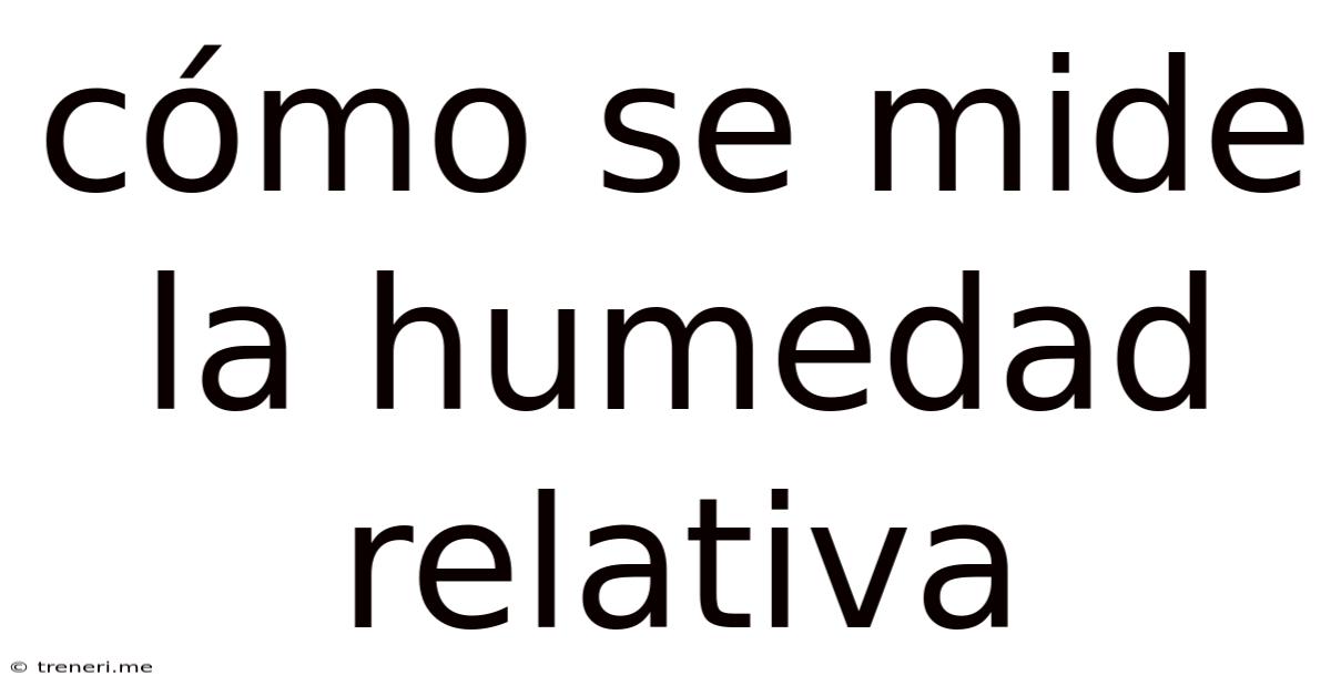 Cómo Se Mide La Humedad Relativa