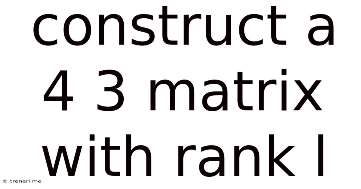 Construct A 4 3 Matrix With Rank L