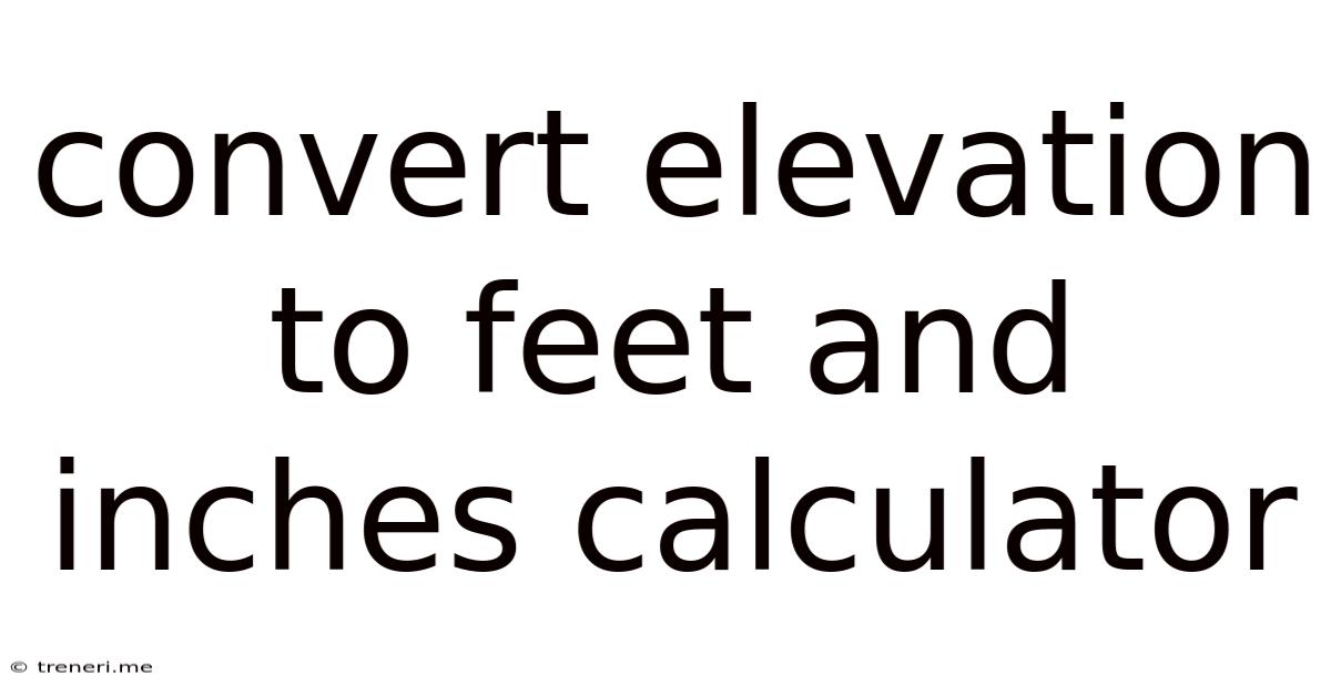 Convert Elevation To Feet And Inches Calculator