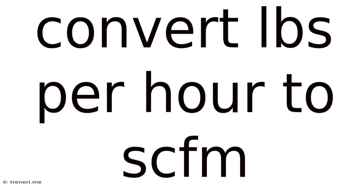 Convert Lbs Per Hour To Scfm