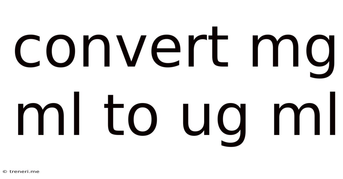 Convert Mg Ml To Ug Ml