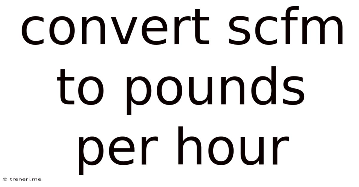 Convert Scfm To Pounds Per Hour
