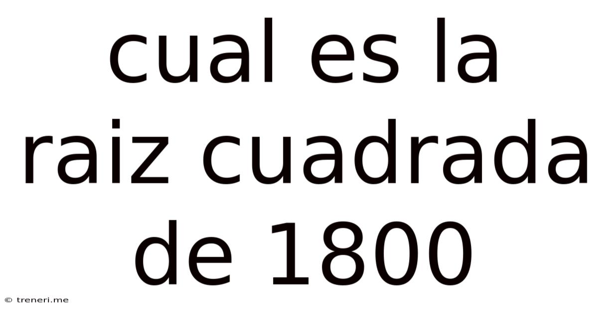 Cual Es La Raiz Cuadrada De 1800