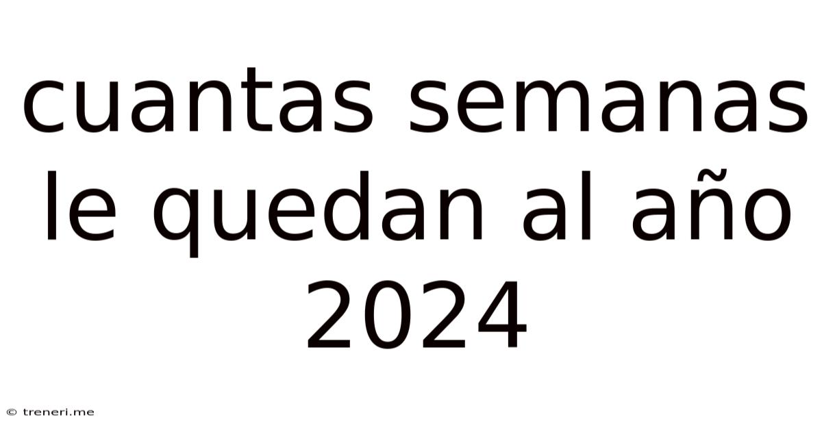 Cuantas Semanas Le Quedan Al Año 2024