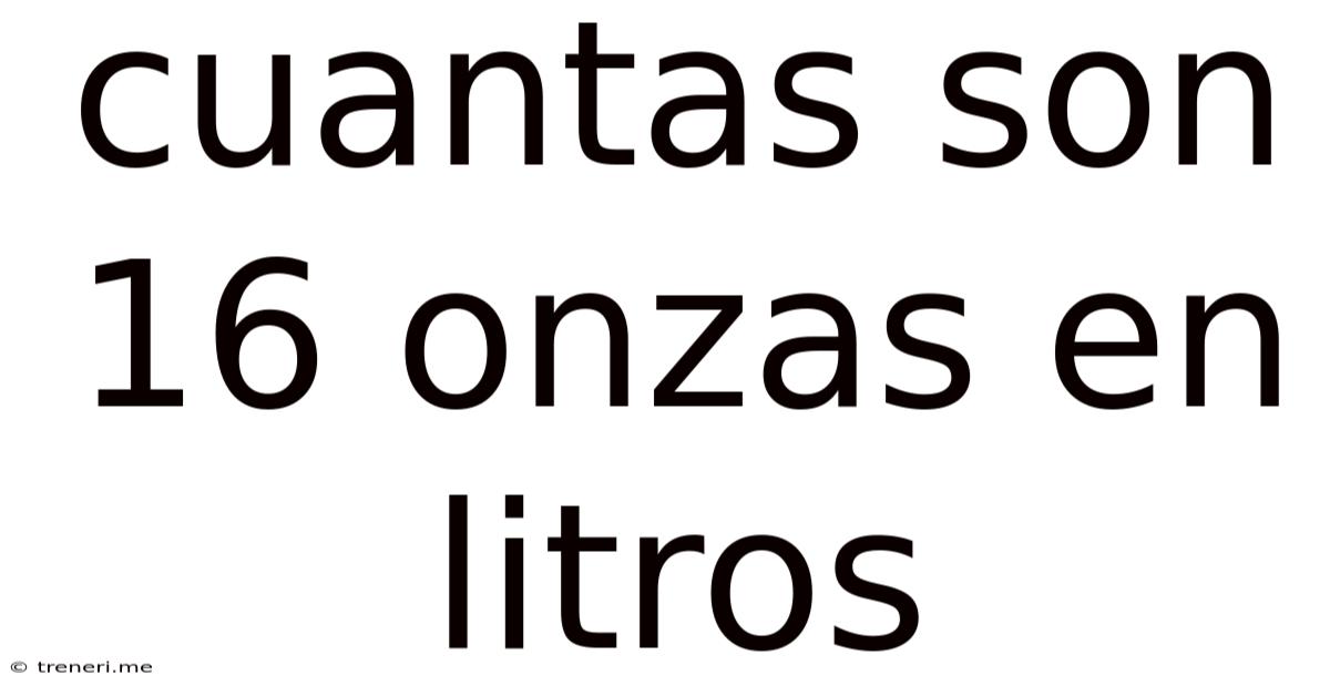 Cuantas Son 16 Onzas En Litros