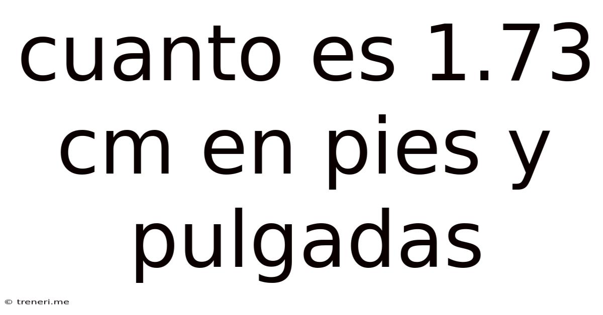 Cuanto Es 1.73 Cm En Pies Y Pulgadas