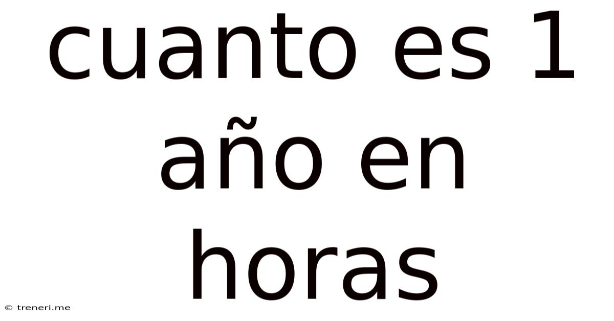 Cuanto Es 1 Año En Horas