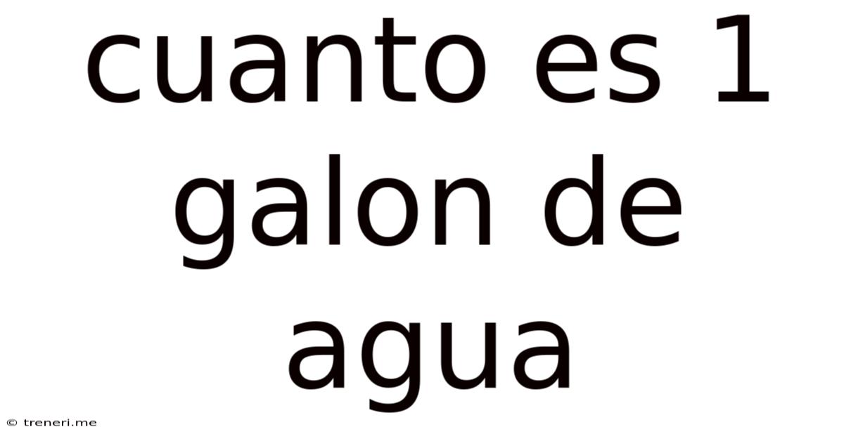Cuanto Es 1 Galon De Agua