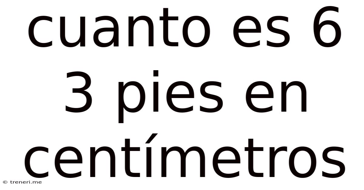 Cuanto Es 6 3 Pies En Centímetros