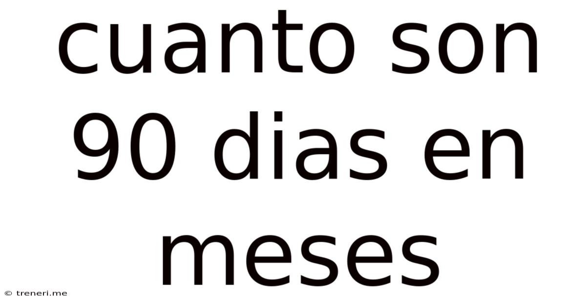Cuanto Son 90 Dias En Meses