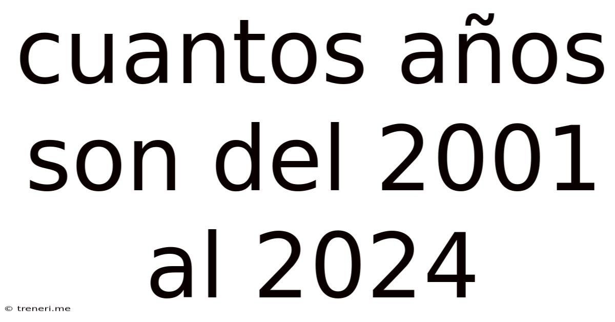 Cuantos Años Son Del 2001 Al 2024
