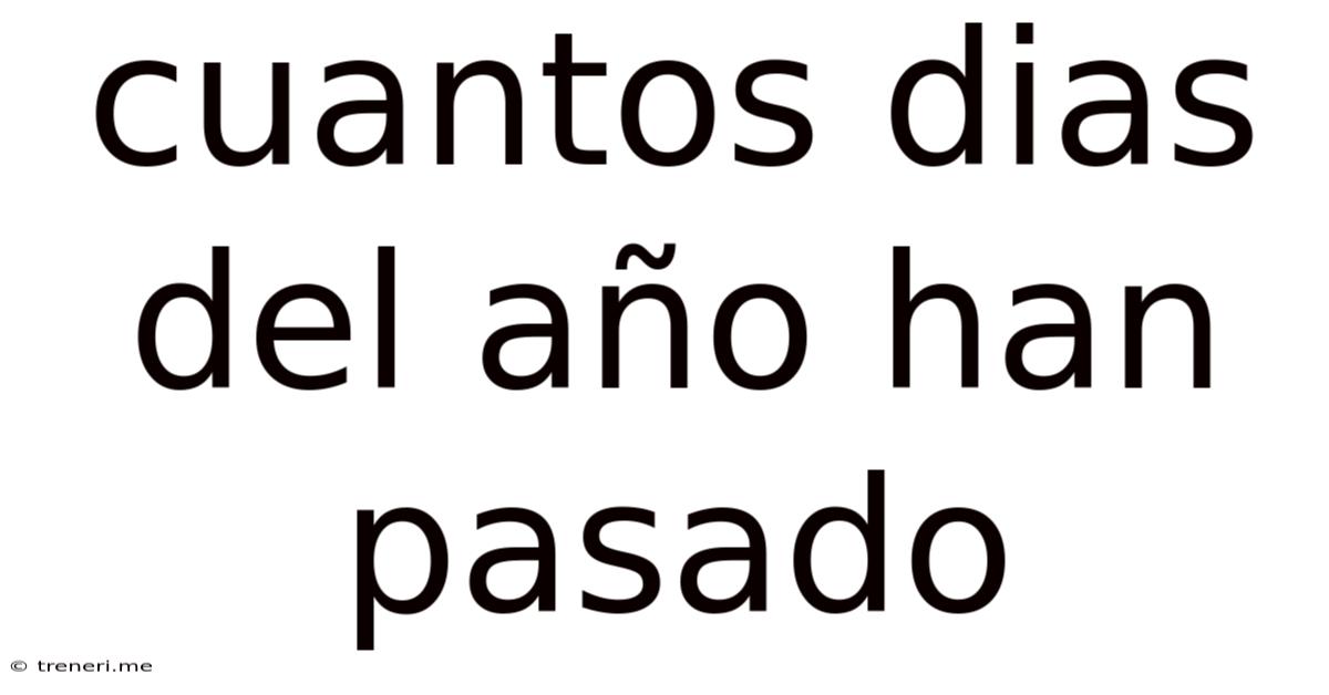 Cuantos Dias Del Año Han Pasado