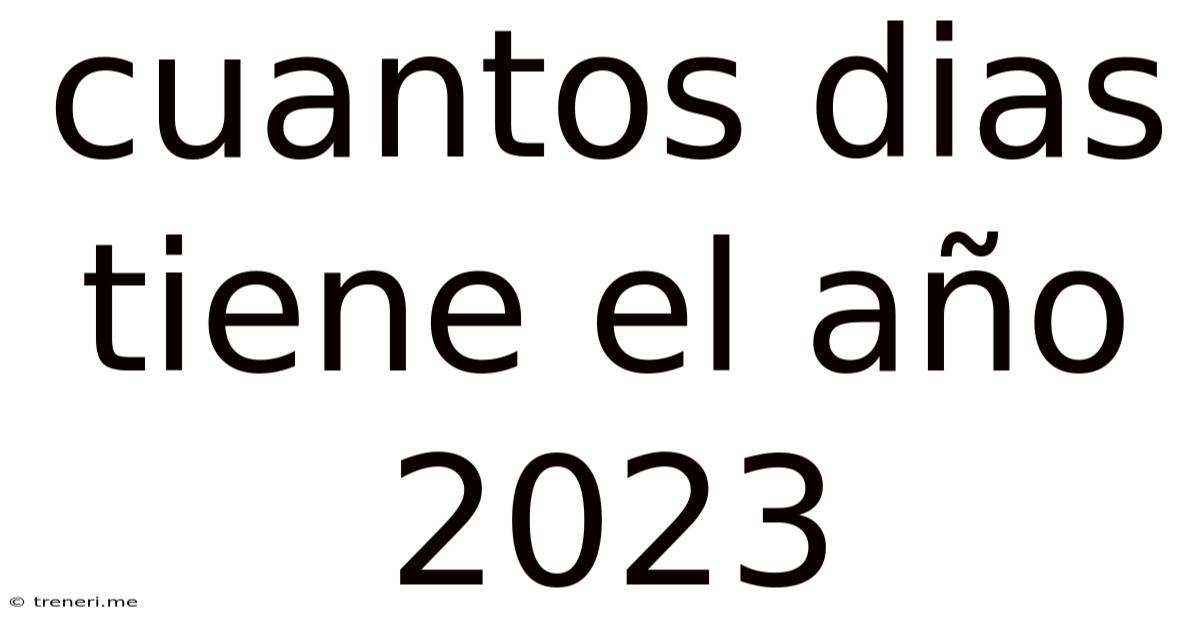 Cuantos Dias Tiene El Año 2023