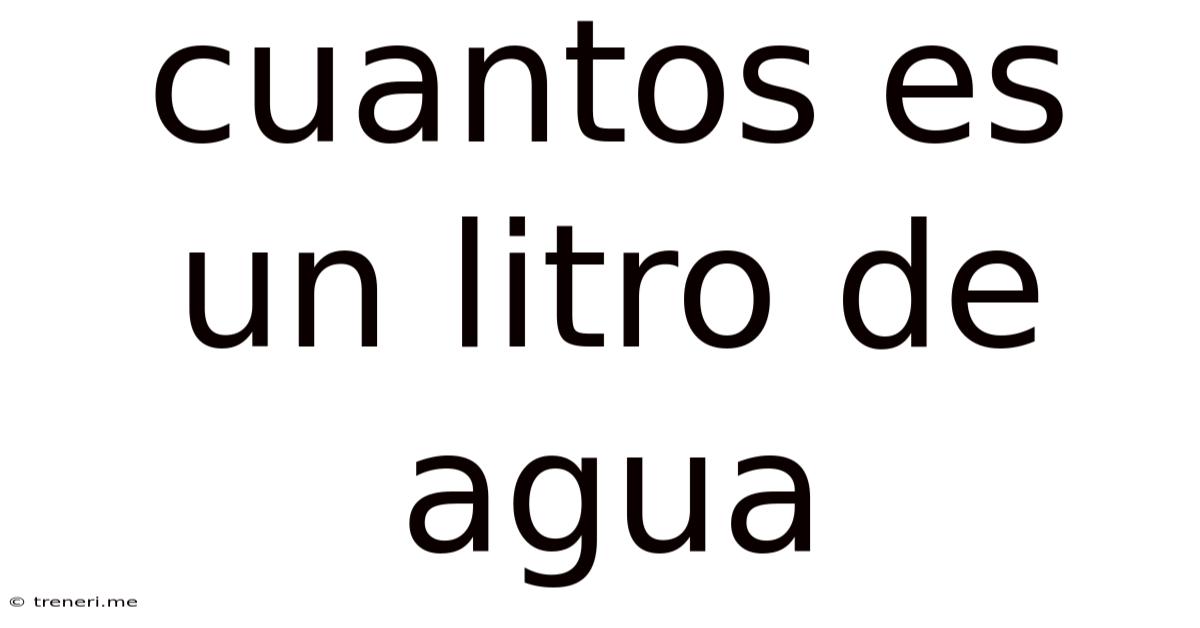 Cuantos Es Un Litro De Agua