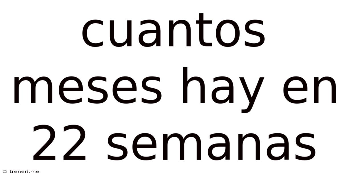 Cuantos Meses Hay En 22 Semanas