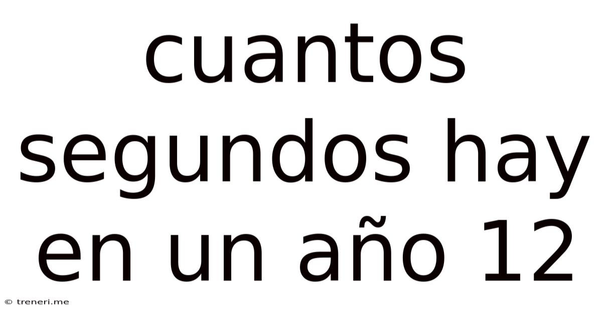 Cuantos Segundos Hay En Un Año 12