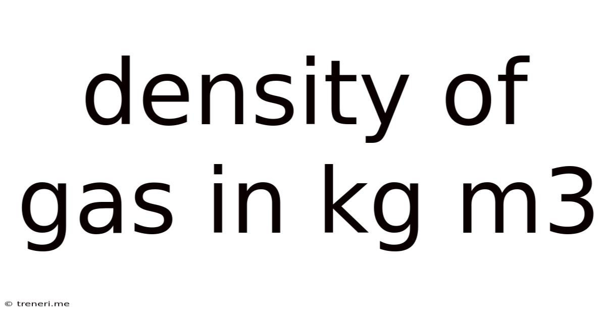 Density Of Gas In Kg M3