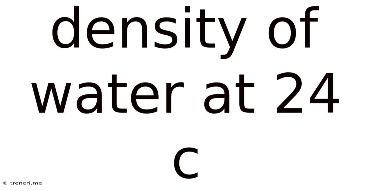 Density Of Water At 24 C