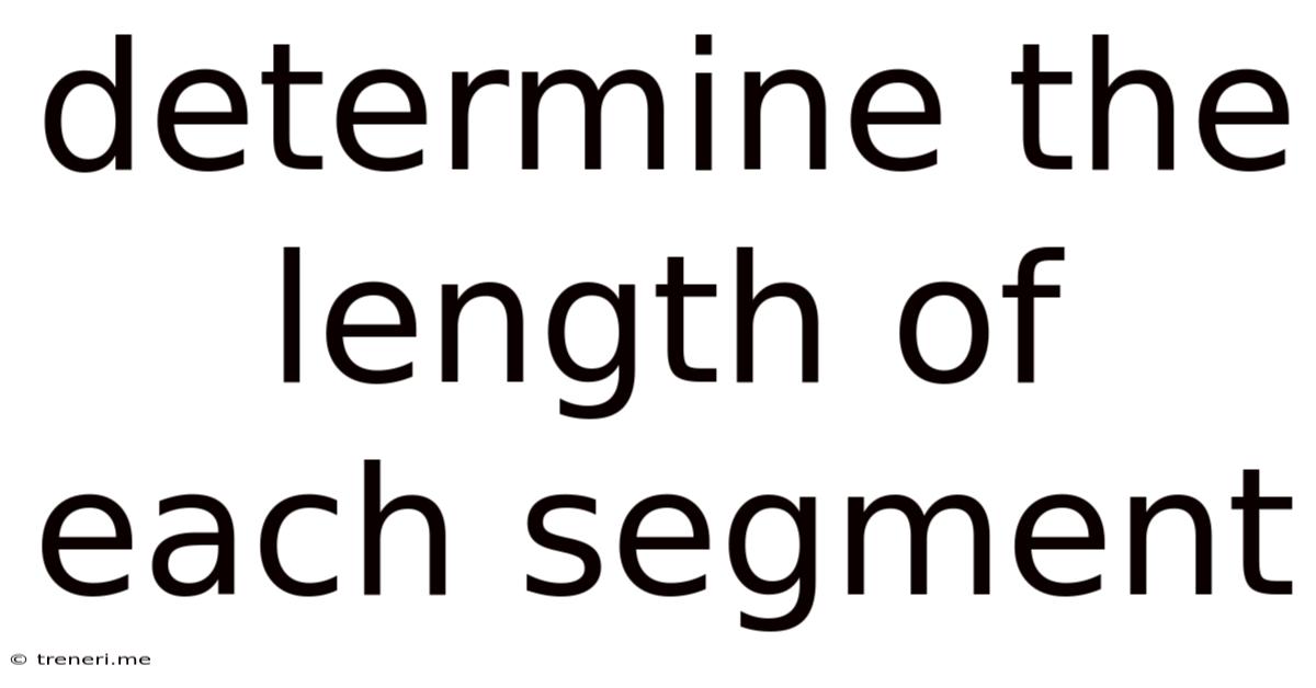 Determine The Length Of Each Segment