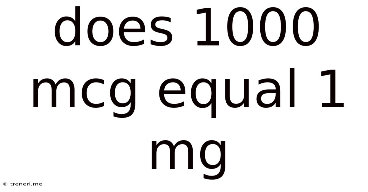 Does 1000 Mcg Equal 1 Mg