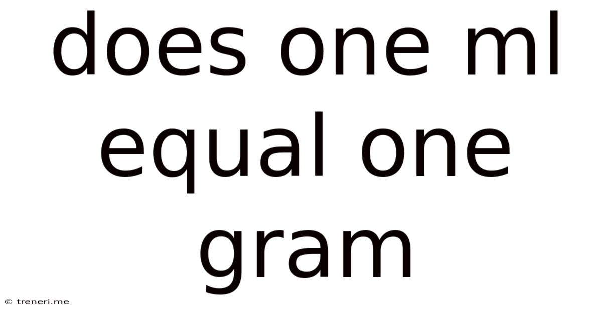 Does One Ml Equal One Gram