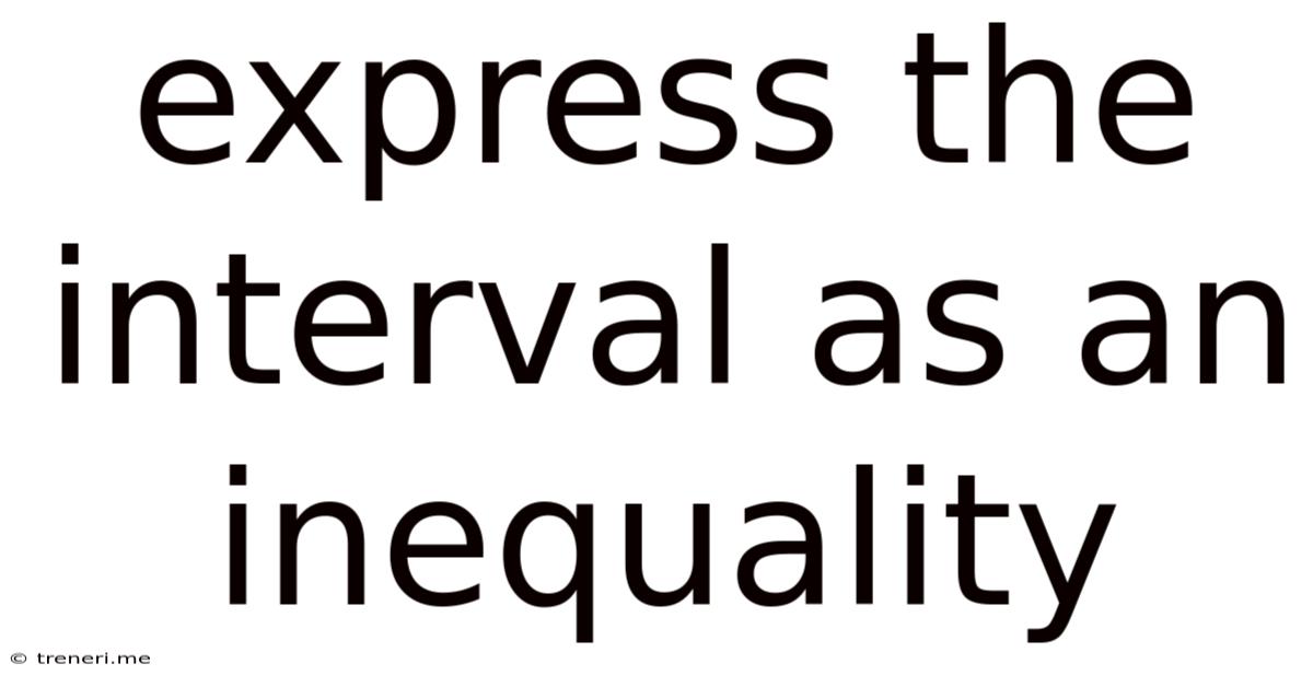 Express The Interval As An Inequality