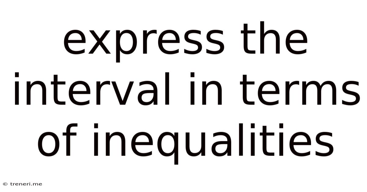 Express The Interval In Terms Of Inequalities