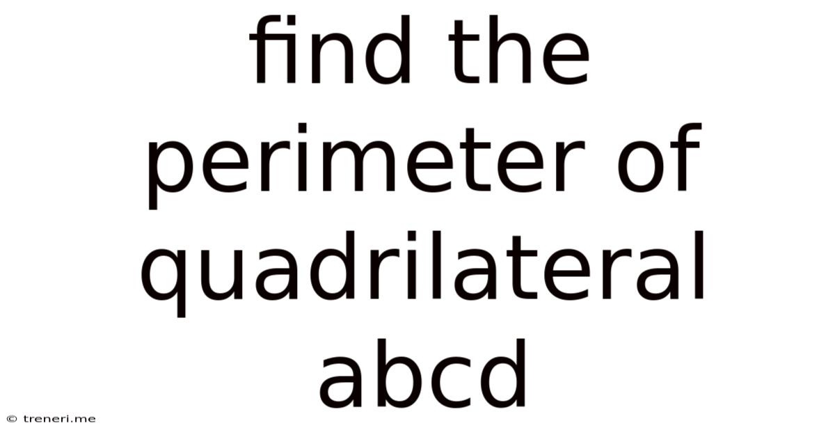 Find The Perimeter Of Quadrilateral Abcd