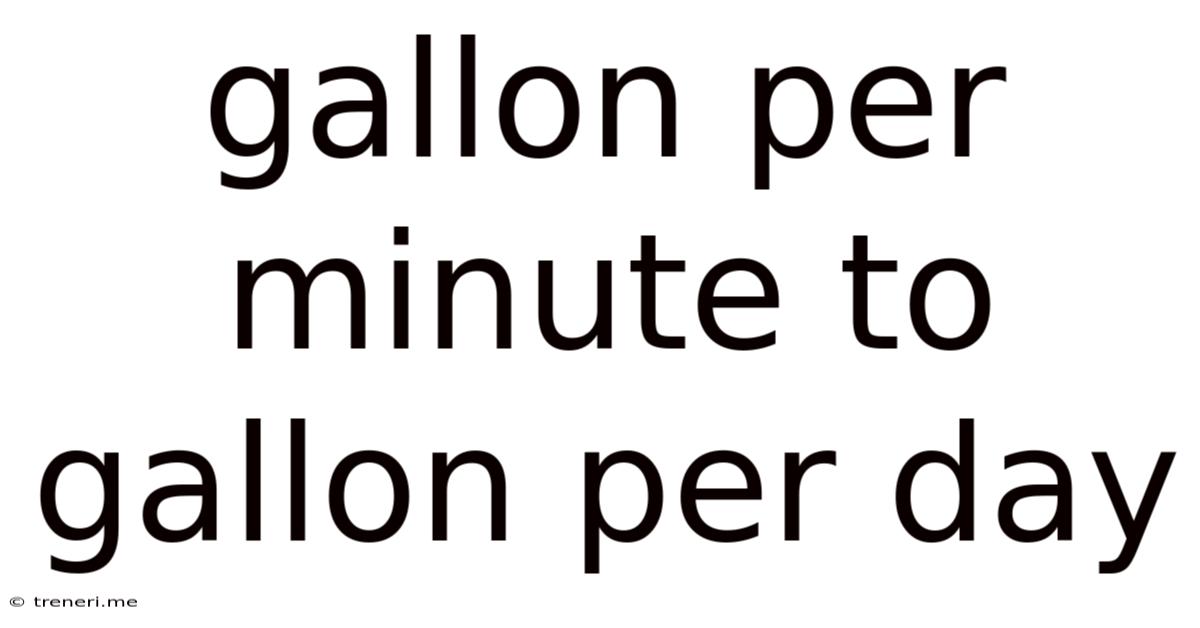 Gallon Per Minute To Gallon Per Day