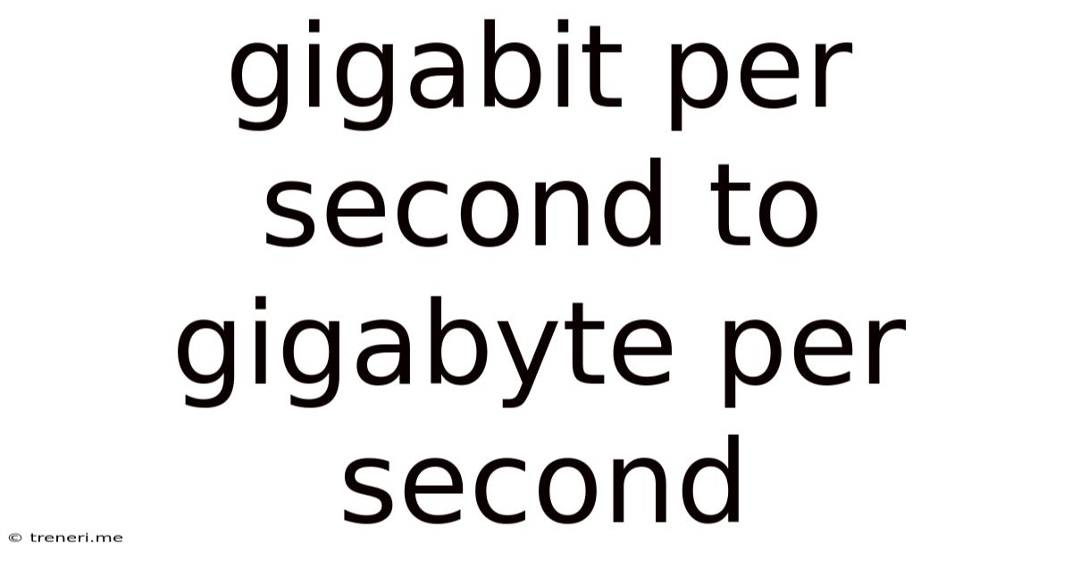 Gigabit Per Second To Gigabyte Per Second
