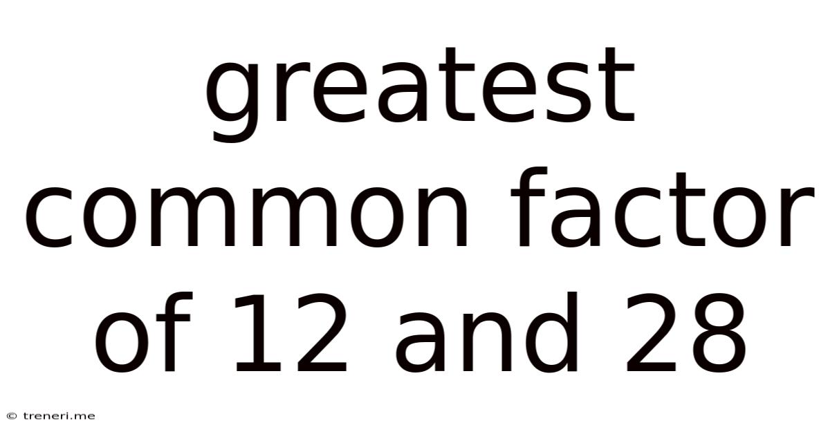 Greatest Common Factor Of 12 And 28