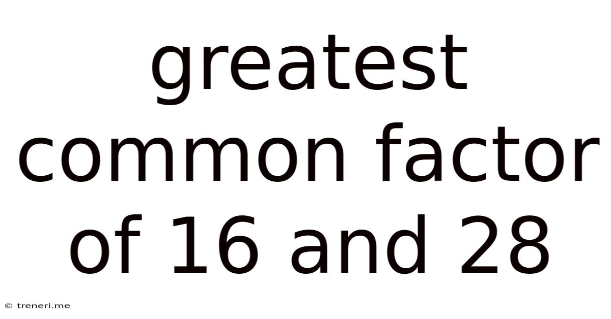 Greatest Common Factor Of 16 And 28